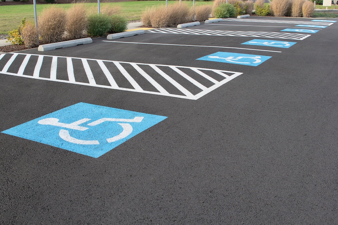 ADA compliant accessible parking space with proper signage